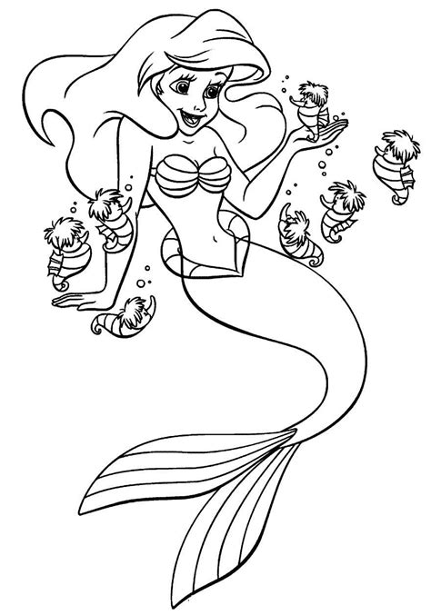A Pequena Sereia Colorir - +100 Desenhos da Pequena Sereia para Colorir e Imprimir