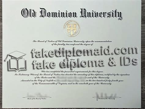 Old Dominion University Diploma Sample Buy A Fake Odu Diploma Online