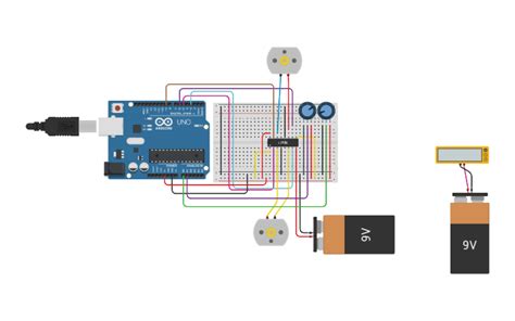 Circuit Design Control De Giro De Dos Motores Tinkercad