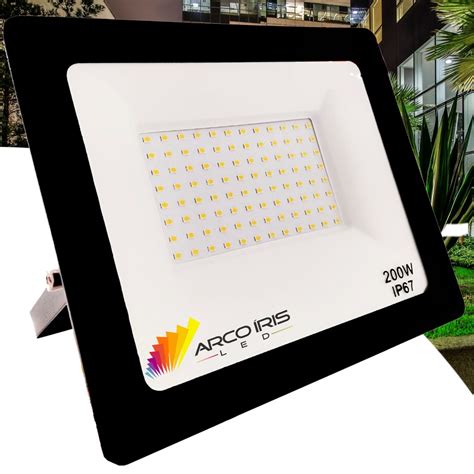 Refletor Led Holofote 200w Ip66 Bivolt Forte Luz Branco Frio Shopee