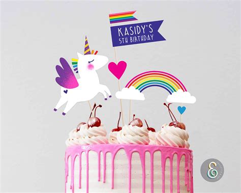 Buy Unicorn Cake Topper Printable Cake Toppers Editable Cake Topper Online In India Etsy