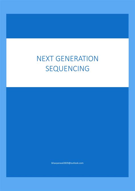 Ngs Next Generation Sequencing Methodology Pdf Free Download