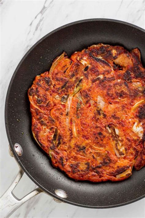 Vegan Korean Kimchi Pancakes - My Eclectic Bites