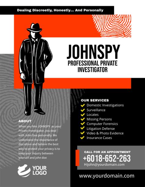 Professional Private Investigator Template Postermywall