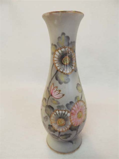 Vintage Hand Painted Mid Century Bisque Vase Ucagco China Japan 1950