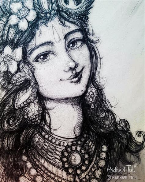 Top 999+ drawing images of krishna – Amazing Collection drawing images ...