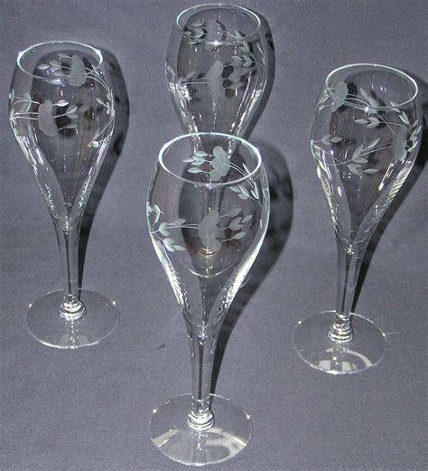 Princess House Tulip Champagne Hertiage Flute 7 3 4 Etched Crystal Wine 432 Princess House