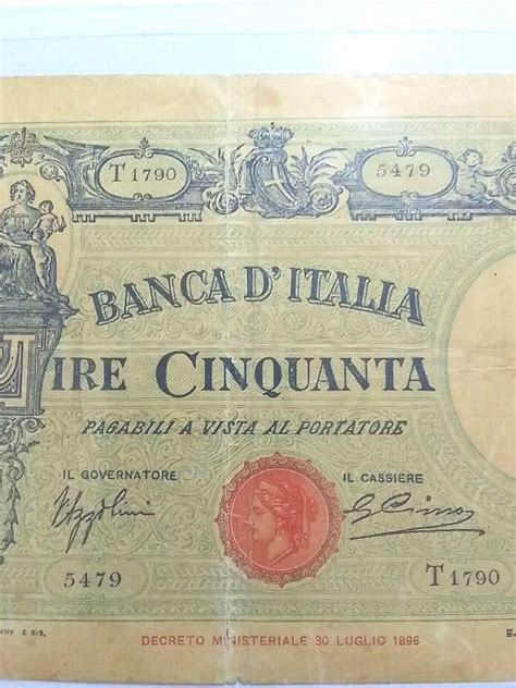 Banconota AUTENTICA Da 50 Lire Nettuno Con Matrice Grande L BUONA