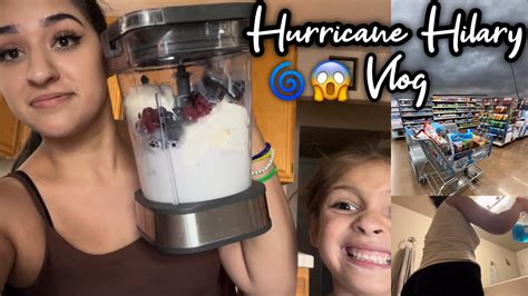 HURRICANE HILARY VLOG 2023 GROCERY SHOP HAUL HOMEMADE GRIMACE