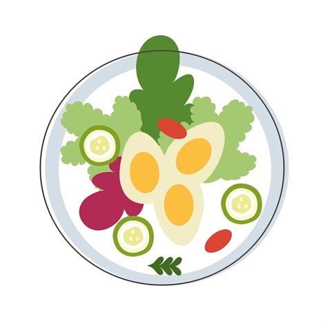 Premium Vector Vegetable Salad Plate