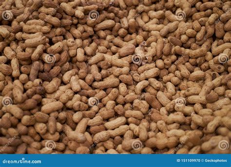 Peanuts In Shell Texture Background Raw Peanuts Top View Stock Photo