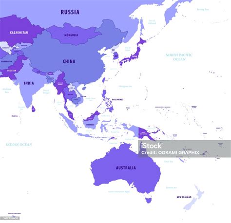 Asiapacific Map Vector Of Pacific Asia Map Stock Illustration - Download Image Now - Australia ...