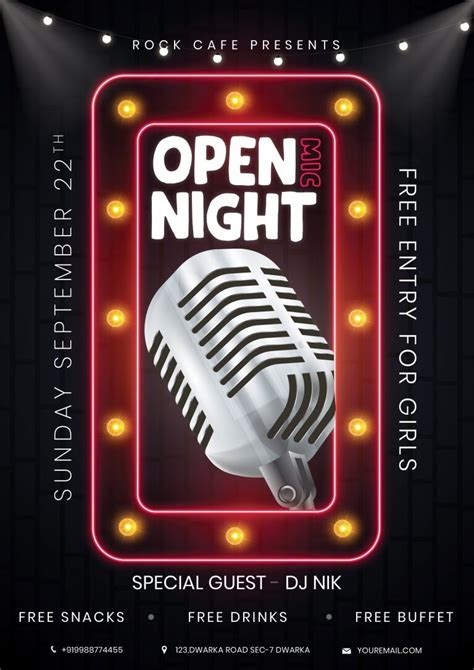 Open Mic Night Flyer Free PSD PsdDaddy