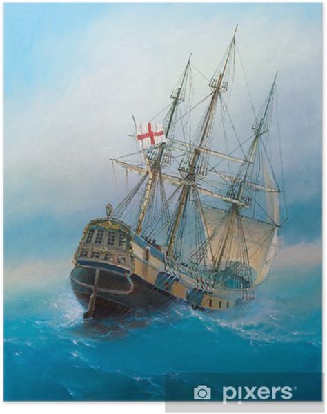 Poster Old Sailing Ship Pixersus