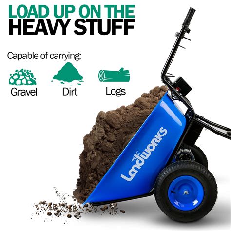 Landworks Wheelbarrow Utility Cart Electric Powered 24V DC 180W AGM