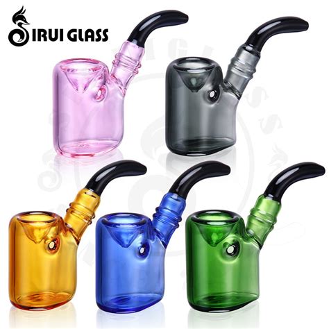 Sirui Glass Smoking Hand Pipe Bubbler Girly Smoking Solid Color Bubbler Hand Pipe Glass Smoking