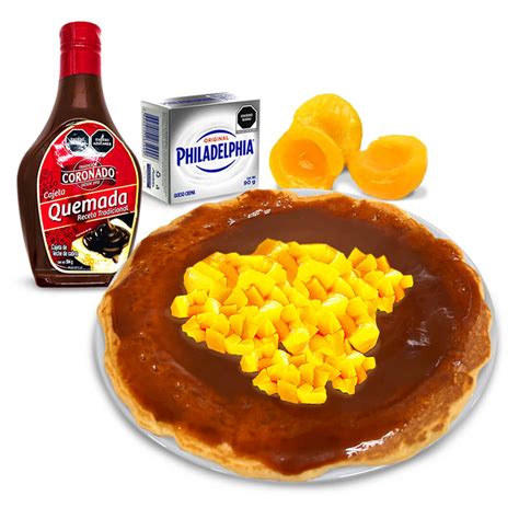 Hot Cake De Philadelphia Con Cajeta Y Durazno Creps33