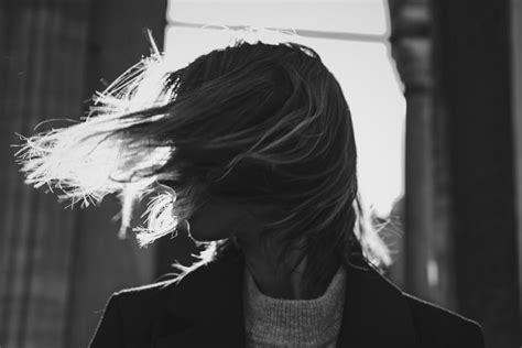 woman flipping hair  stock photo