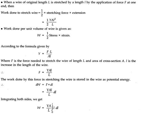 Mechanical Properties Of Solids Cbse Notes For Class Physics