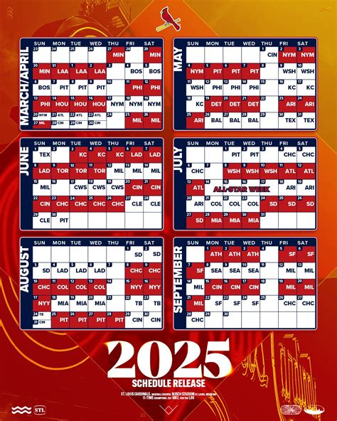 2025 St Louis Cardinals Calendar Patricia A Parker