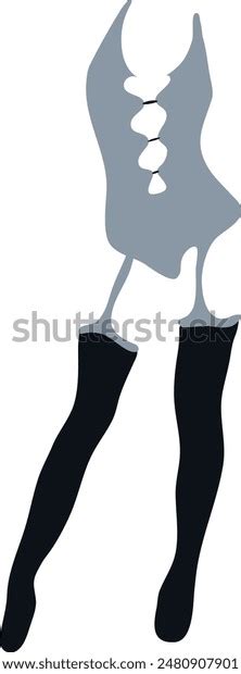 Sexy Grey Female Lingerie Isolated White Stock Vector Royalty Free Shutterstock