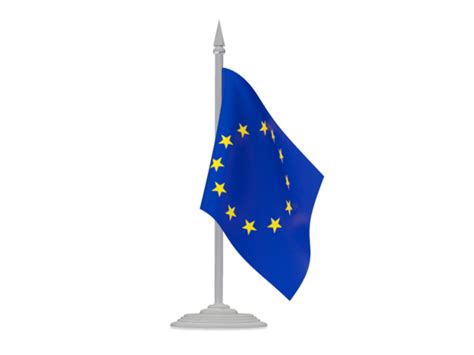 Flag With Flagpole Illustration Of Flag Of European Union