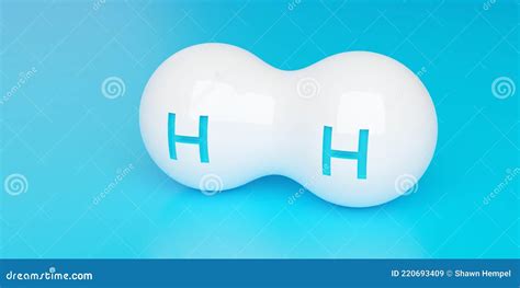 Mol Cula Nica Abstrata De Hidrog Nio Branco H Sobre Fundo Azul