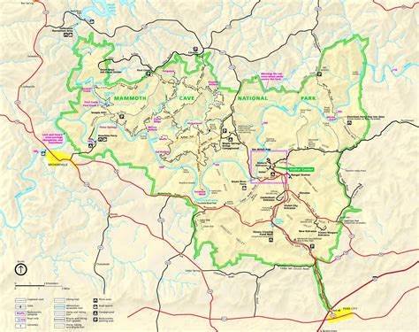 Mammoth Cave trail map - Ontheworldmap.com