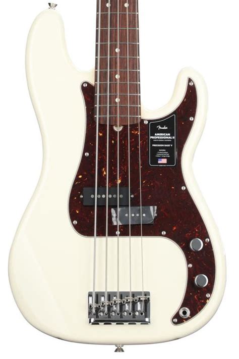 Fender American Professional Ii Precision Bass V Olympic White With Rosewood Fingerboard