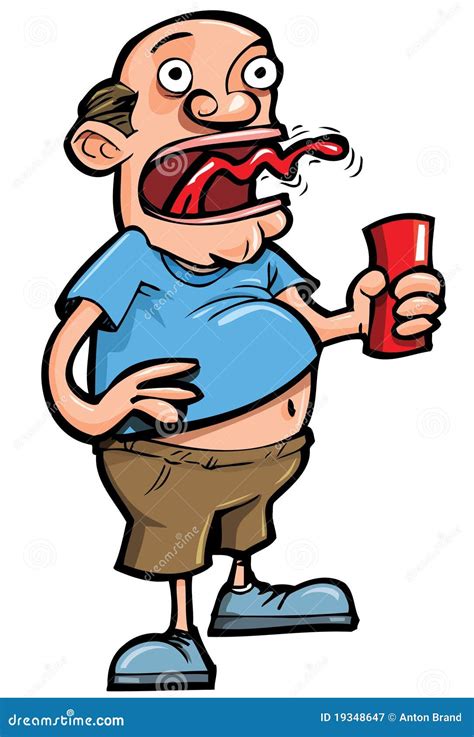 Cartoon Of Beer Drinker Belching Royalty Free Stock Photography - Image: 19348647