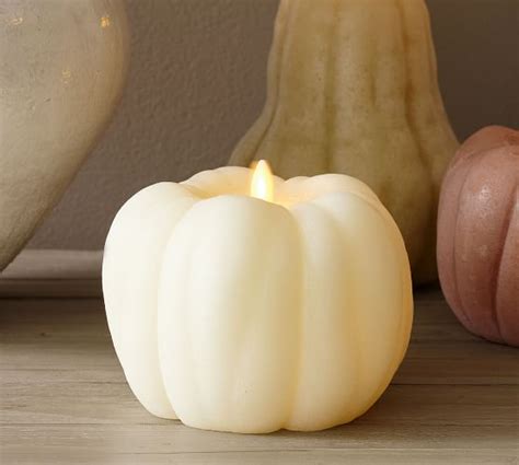 Open Box Premium Flickering Flameless Wax Pumpkin Candle Pottery Barn