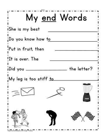 End Word Family Worksheets - Bank2home.com