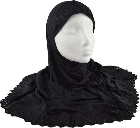 Muslim Womens Islamic One Piece Black Al Amira Headscarf Hijab With