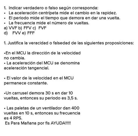 Indicar Verdadero V O Falso F Seg N Comespondarespecto Al M C U