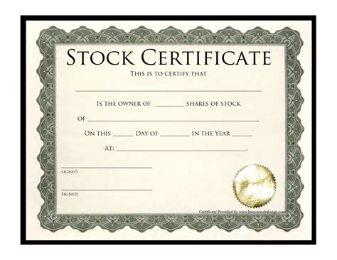 Share Certificate Template Doc Blank Certificates