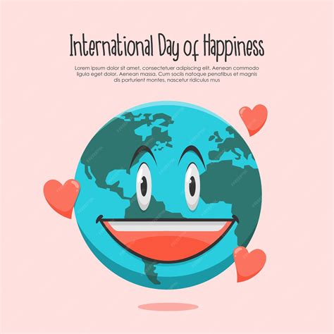 Premium Vector Vector International Day Of Happiness Day Poster Template