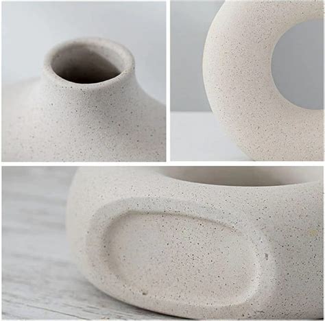 Nordic Circular Vase Hollow Ceramic Flower Pot Orbisify