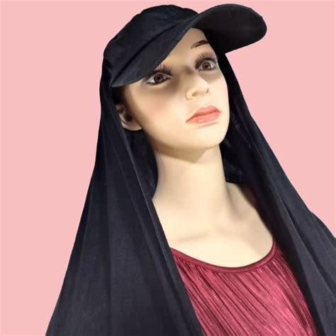 Wholesale Instant Jersey Hijab For Muslim Women With Baseball Cap