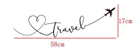 Love Travel Wall Decal Pvc Decorative Wall Sticker Heart Travel Themed
