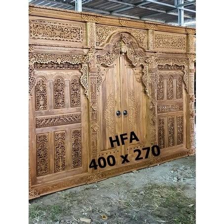 Jual Pintu Gapura Gebyok Kayu Jati Untuk Rumah Besar Masjid Musholla