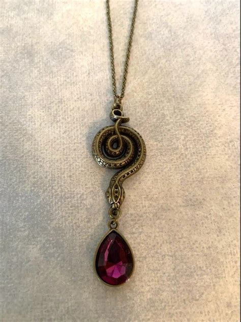 Purple Stone Bronze Snake Necklace Snake Necklace Serpent - Etsy | Snake necklace, Purple stones ...