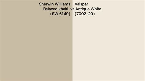 Sherwin Williams Relaxed Khaki SW 6149 Vs Valspar Antique White 7002