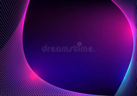 Abstract Technology Concept Blue And Pink Glowing Neon Colors Lines