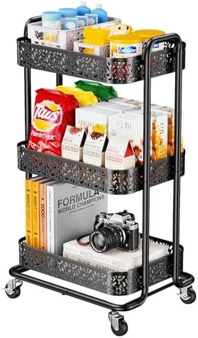 Amazon Elerator Tier Utility Rolling Cart Heavy Duty Metal