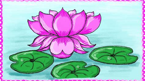 Drawing A Simple Lotus Flower How To Draw Lotus Drawing For Kids