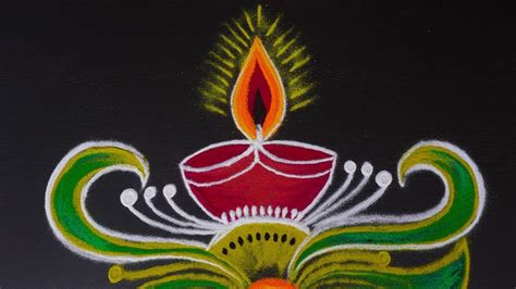 Simple Freehand Karthigai Deepam Rangoli Easy Kolam For Margazhi