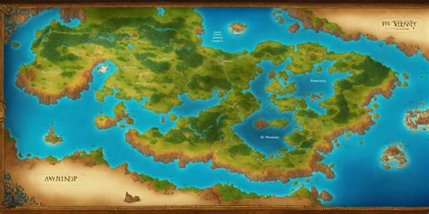 Lexica A Fantasy Map With Diffrent Islands And Continents