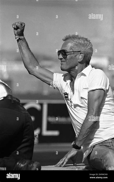 Paul Newman Gestures To Driver Danny Sullivan As The Newman Budweiser