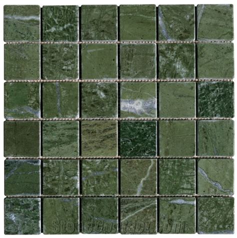 Teos Verde Tumbled Marble Mosaic From United Kingdom