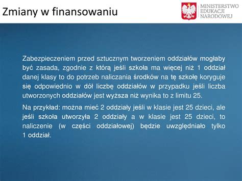 Przyszłe zmiany sposobu finansowania zadań oświatowych ppt pobierz